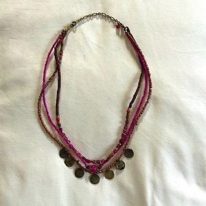 American Eagle Vintage/Y2K Layered Beaded Necklace with Coin Charms 💎